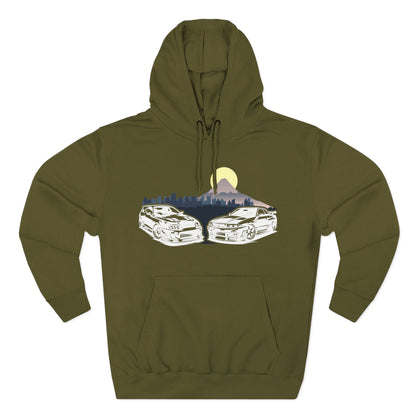 Supra and Skyline Tokyo Three-Panel Fleece Hoodie, Gift for Him, Men’s Hoodie, Automotive Apparel, Cozy Hoodie for Car Enthusiasts