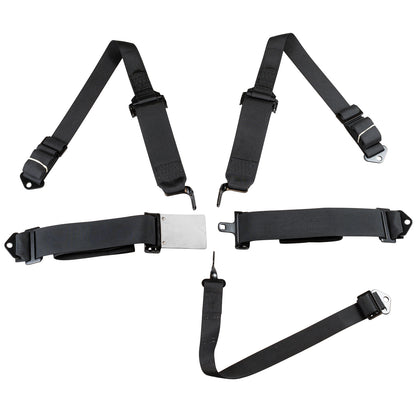 Race Seat Harness Black 3/2 Shoulder 3 5 Point Pull Down (Out)