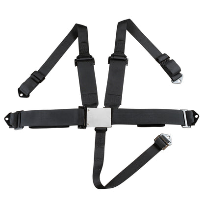 Race Seat Harness Black 3/2 Shoulder 3 5 Point Pull Down (Out)