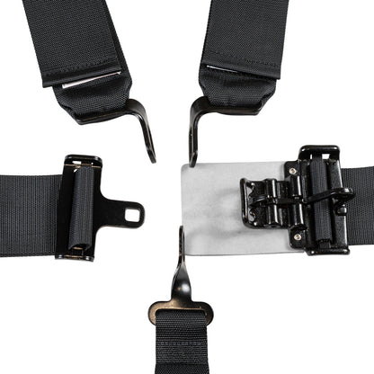 Race Seat Harness Black 3/2 Shoulder 3 5 Point Pull Down (Out)