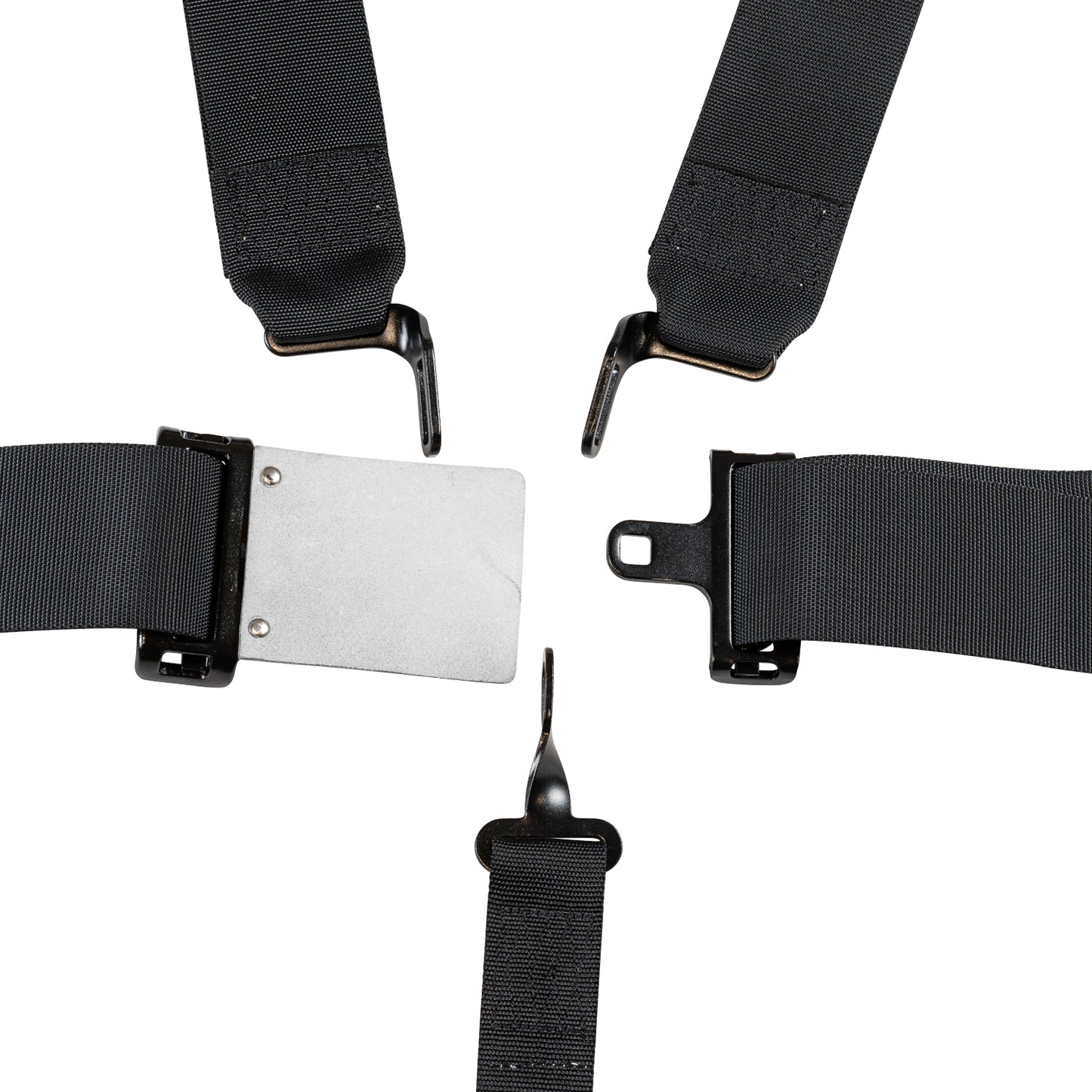 Race Seat Harness Black 3/2 Shoulder 3 5 Point Pull Down (Out)