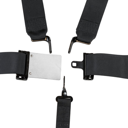 Race Seat Harness Black 3/2 Shoulder 3 5 Point Pull Down (Out)