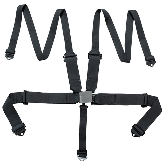 Race Seat Harness Black 3/2 Shoulder 3 5 Point Pull Up (In)