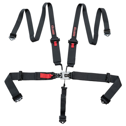 Race Seat Harness Black 3/2 Shoulder 3 5 Point Pull Up (In)