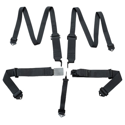 Race Seat Harness Black 3/2 Shoulder 3 5 Point Pull Up (In)
