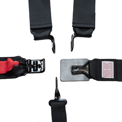 Race Seat Harness Black 3/2 Shoulder 3 5 Point Pull Up (In)