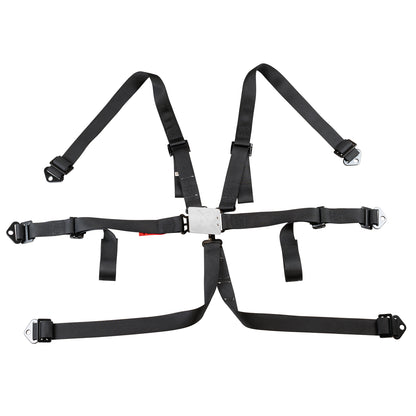 Race Seat Harness Black 2 Shoulder 2 6 Point Pull Up (In)