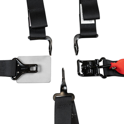 Race Seat Harness Black 2 Shoulder 2 6 Point Pull Up (In)