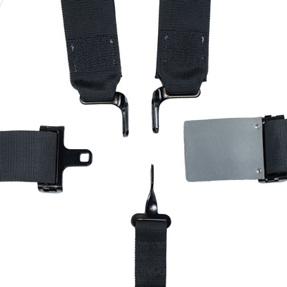 Race Seat Harness Black 3x3 5 Point Pull Down (Out)