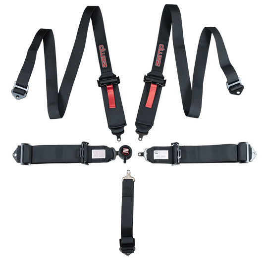 Race Seat Harness Black 3"/2" CAM Lock 5 Point Pull Down (Out)