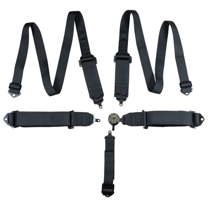 Race Seat Harness Black 3"/2" CAM Lock 5 Point Pull Down (Out)