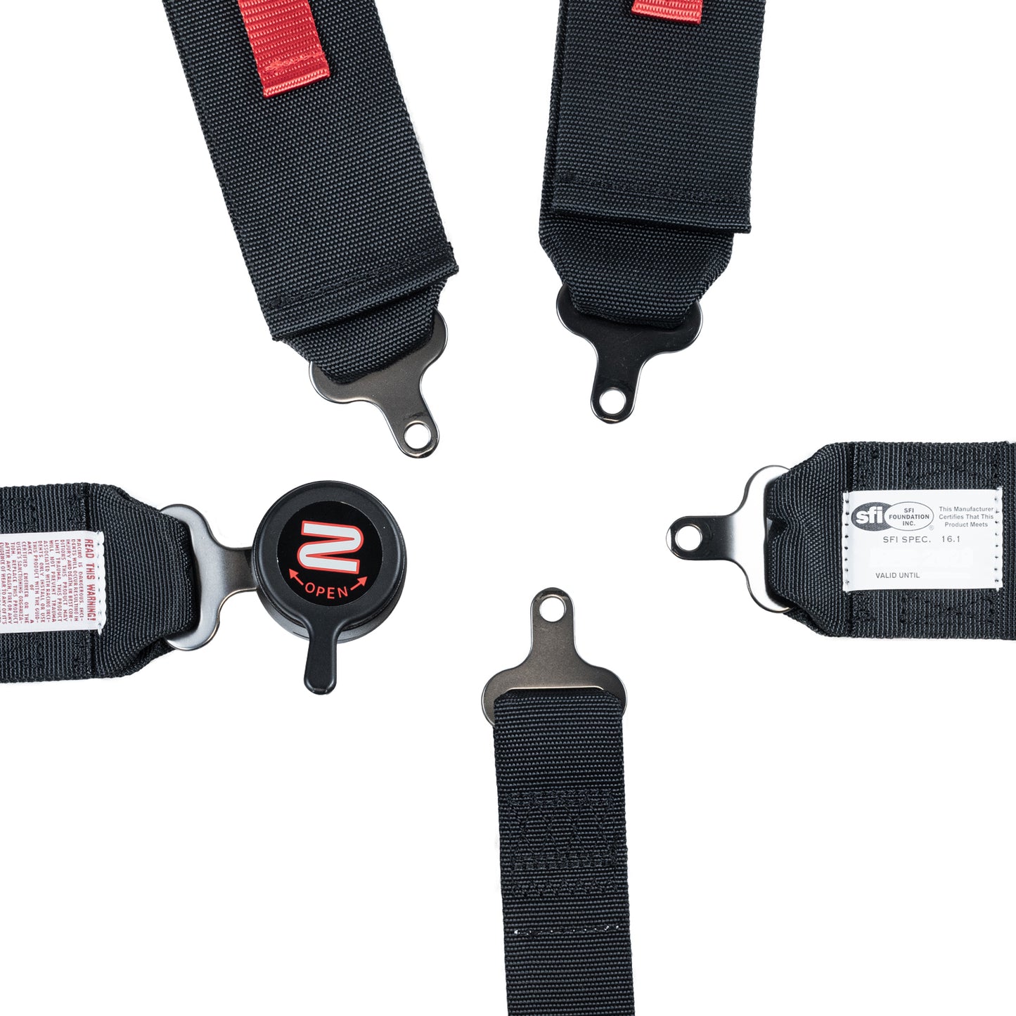 Race Seat Harness Black 3"/2" CAM Lock 5 Point Pull Down (Out)