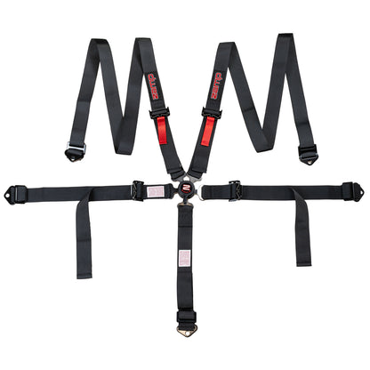 Race Seat Harness Youth Black 2" 5 Point Camlock Pull Down (Out)