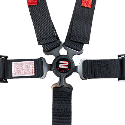 Race Seat Harness Youth Black 2" 5 Point Camlock Pull Down (Out)