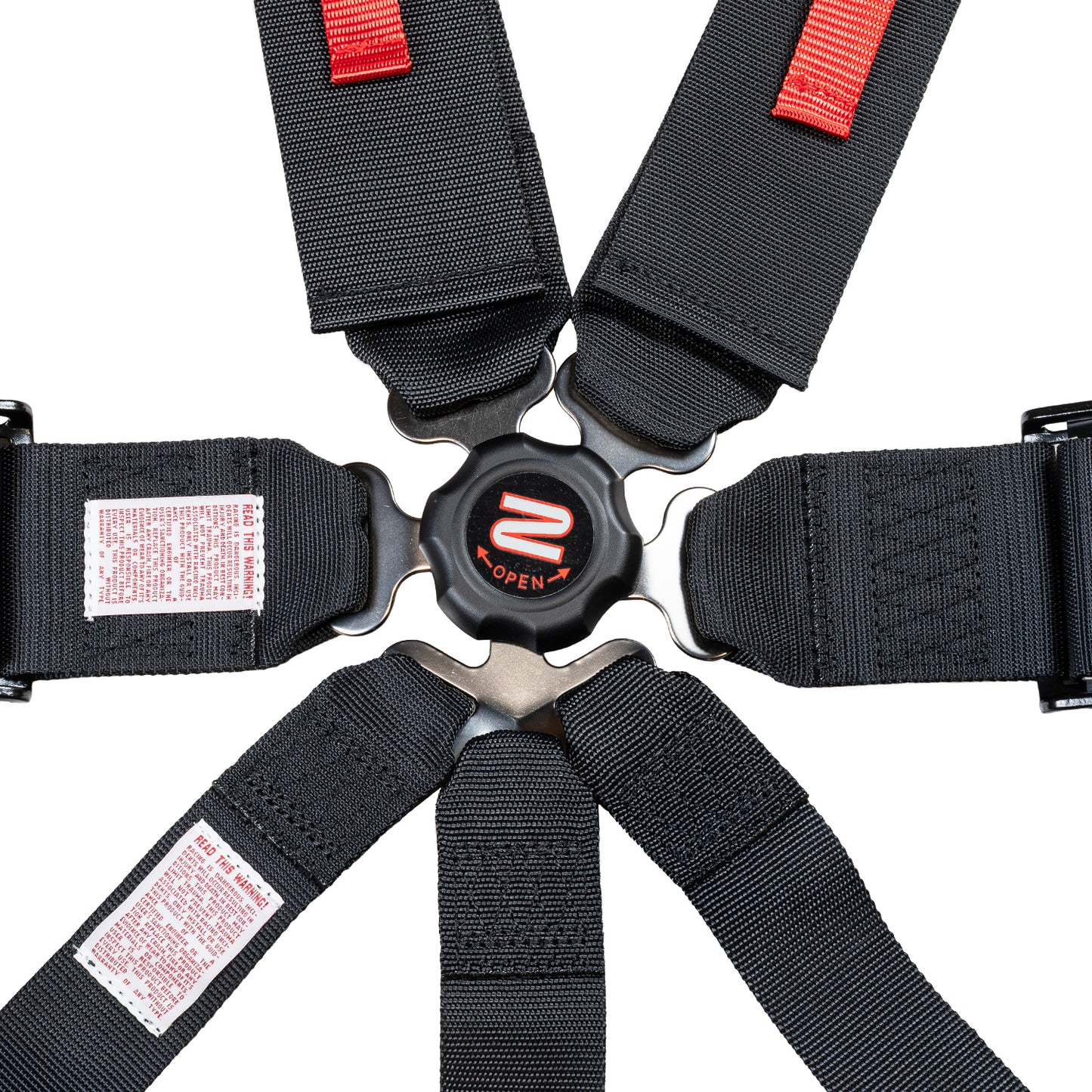 Race Seat Harness Black CAM Lock 3x3 Shoulder 7 Point Pull Down (Out)