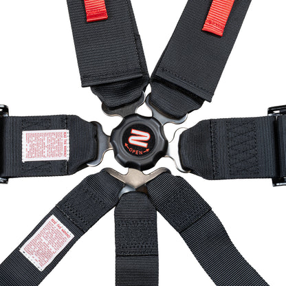 Race Seat Harness Black CAM Lock 3x3 Shoulder 7 Point Pull Down (Out)