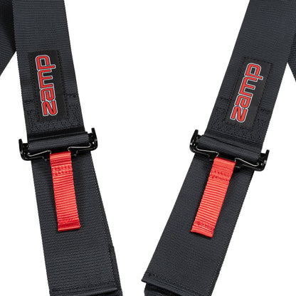 Race Seat Harness Black CAM Lock 3x3 Shoulder 7 Point Pull Down (Out)