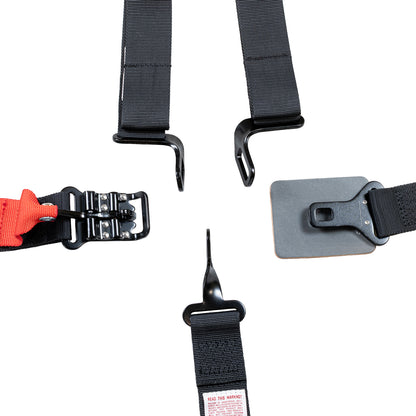 Race Seat Harness Black 2x2 5 Point Pull Up (In)